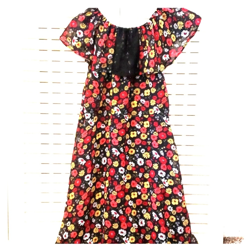 Beautiful floral, off the shoulder dress